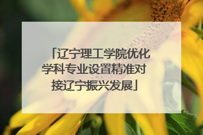 辽宁理工学院优化学科专业设置精准对接辽宁振兴发展